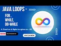 Java For Loop Count number of digits in a given number