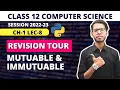 Class 12 Computer Science Python Revision Tour Mutable and Immutable in Hindi