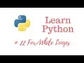 Learn Python Episode Loops