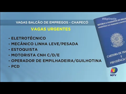Balcão de Empregos de Chapecó tem mais de mil vagas