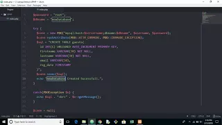 2 Creating a Table in database using PDO PHP