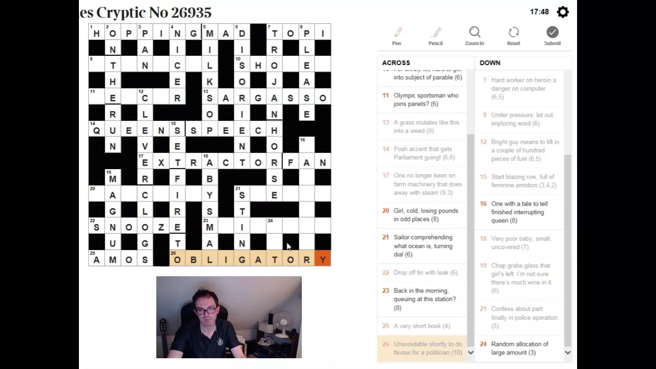 BEGINNER video:  Hunting for anagrams:  The Times: 15 Jan 18