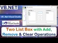 P51 Two List Box with Add Remove Clear Operations VB NET
