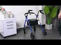 Folding 4-Wheel Rollator Walker with Seat Supports up to 300 lbs - LIVINGbasics