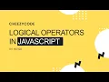 Logical Operators in JavaScript Short Circuiting CheezyCode Hindi