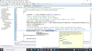 ObjectInputStream and ObjectOutputStream class in Java - CSE1007