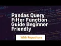 Pandas query filter function guide beginner friendly