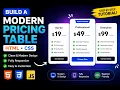 Build a Modern Pricing Table with HTML CSS