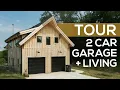 Post and Beam Garage Below Living Space on Top