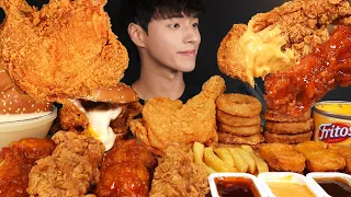 ASMR MUKBANG KFC FRIED CHICKEN & CHICKEN BURGER & FRENCH FRIES & SEASONED CHICKEN & ONION RINGS