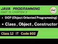 Java Class 12 OOP Class Object Constructor Unit 3 Information Technology IT Code 802