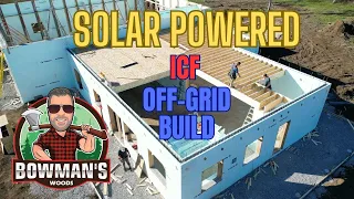 Building a solar powered Off Grid ICF house Pt#2   15′ concrete walls poured.