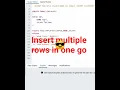 How to insert multiple rows in SQL