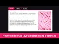How to make tab layout design using HTML CSS Bootstrap