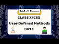 User Defined Methods - Part 1