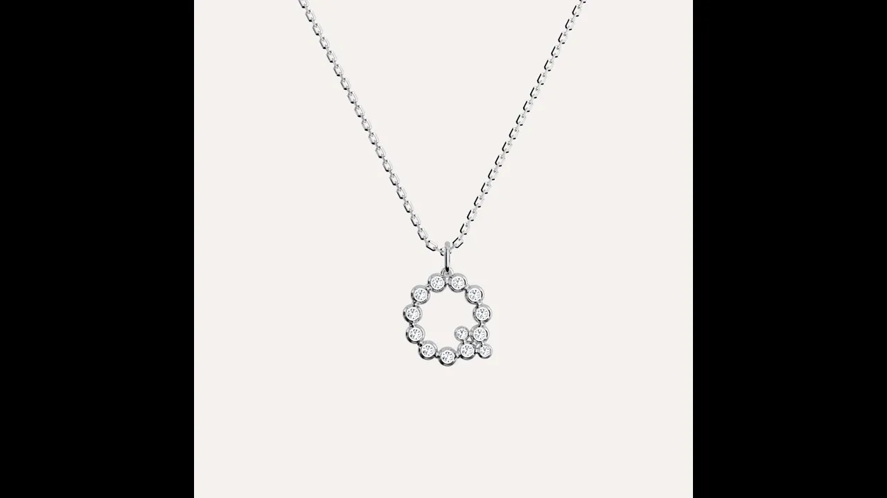 Letter Q Initial Necklace Bubble Pendant