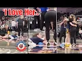 Caitlin Clark s SWEET REACTION when Kate Martin HUGGED her during Fever vs Valkyries