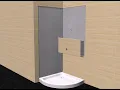 OVE MAIA Corner Shower Base Door Installation Without Acrylic Wall Panel V02
