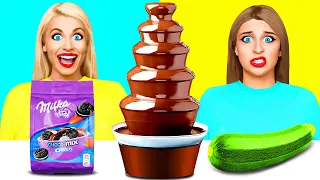 चॉकलेट फाउंटेन फोंड्यू चैलेंज | मजेदार मीठी चुनौती Multi DO Food Challenge
