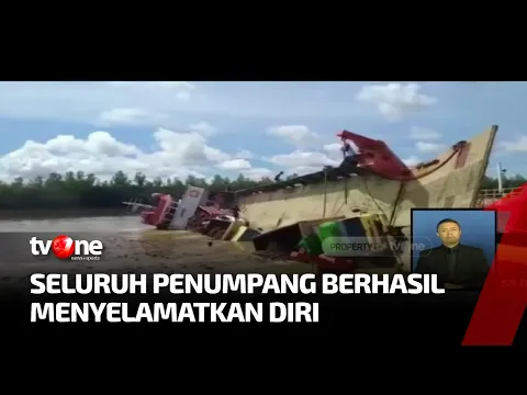 Detik-detik Kapal Terbalik di Kutai Timur, Lima Truk Tenggelam ke Sungai