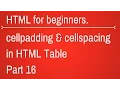 cellpadding and cellspacing in table - HTML Tutorial for Beginners Part 16