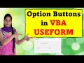 Option Buttons in VBA User form VBA User form VBA Tutorial