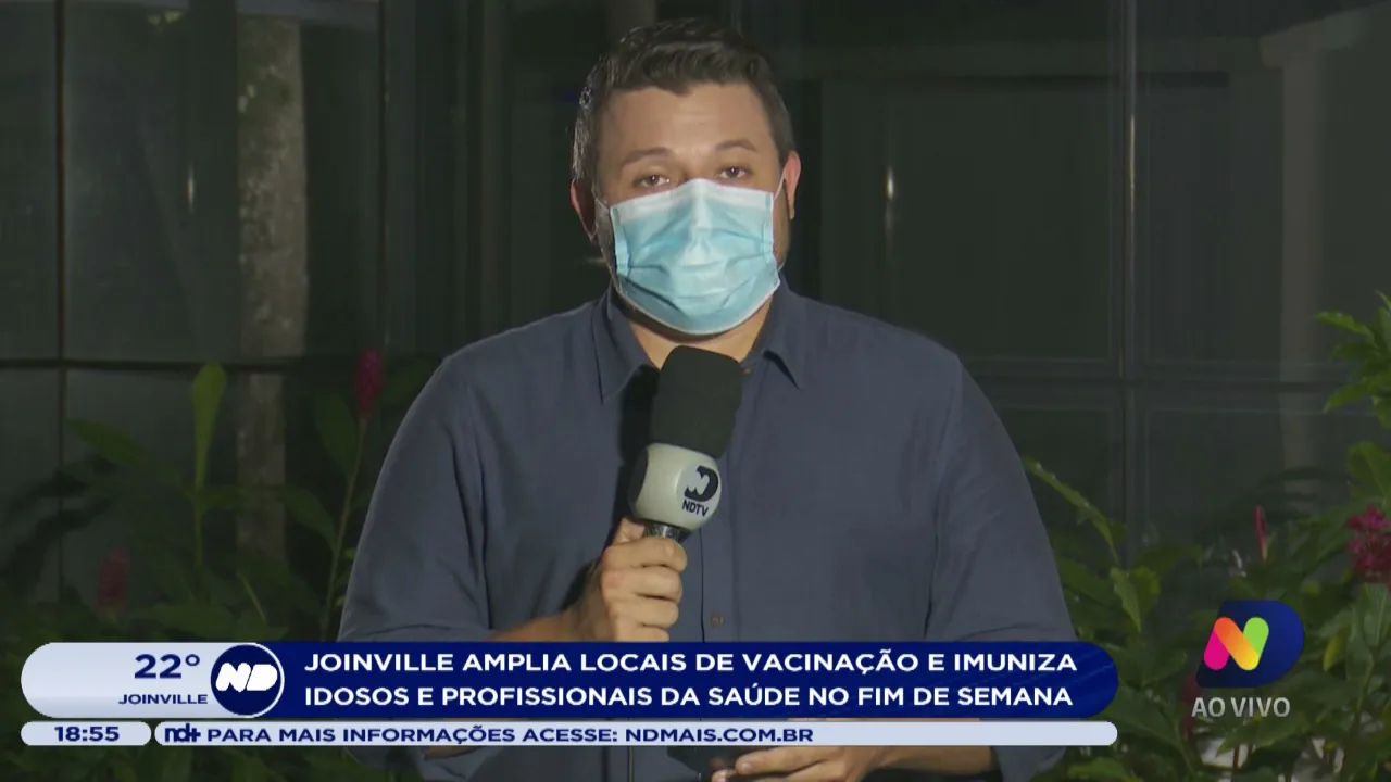 Joinville ampla locais de vacinação e imuniza idosos e profissionais da saúde