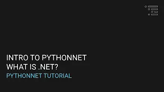 Intro to Pythonnet What is Net