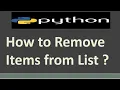 How to Remove Items from List Remove Elements From List
