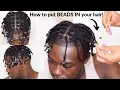How to put BEADS in your hair Men s Box Braids Tutorial