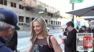 Mira Sorvino and Christopher Backus greets fans outside Ace Hotel in Los Angeles
