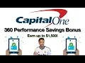 Capital One Bank Bonus Up to 1 500 with 360 Performance Savings Account Step-by-Step Guide 2025