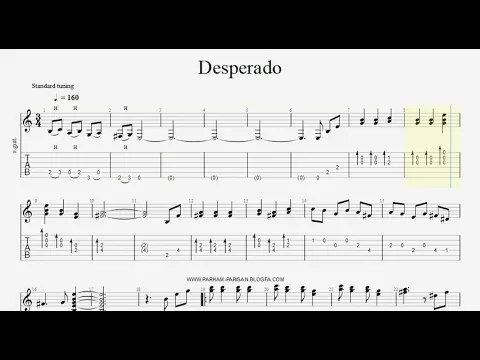 Download MP3 Desperado Guitar PRO free download pdf sheet tab