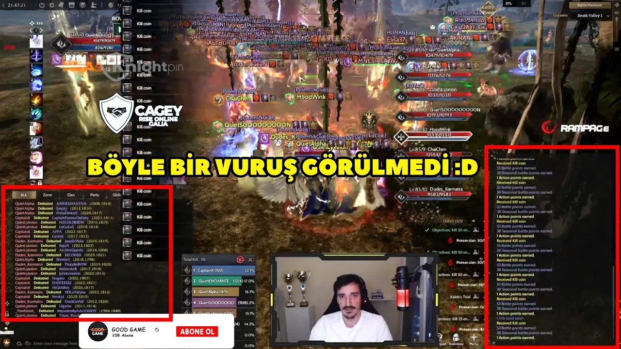 QuietAlpha - (Galantis) Yılların Ekibi Quiet Death Valleyde Nefes Aldırmıyor :D ! Rise Online