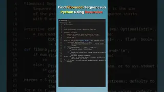 How to find Fibonacci Sequence in Python using Recursion Python tutorial for beginners