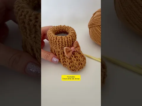 VEM aprender esse SAPATINHO lindo DE TRICÔ #tricôartedeamar #sapatinhodebebe #knitting