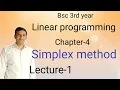 Simlex method Linear programming Bsc 3rd year L-1 Jitendra kumar