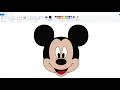 How to draw Mickey Mouse Face Step by step Mickey Mouse Drawing in Ms Paint