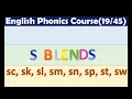 S blends sc sk sl sm sn sp st sw words English Phonics Course Lesson