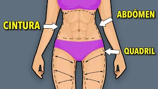 30 Min de Exercícios para Reduzir Gordura do Abdômen, Cintura e Quadril - Treino no solo