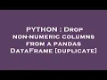 PYTHON Drop non-numeric columns from a pandas DataFrame