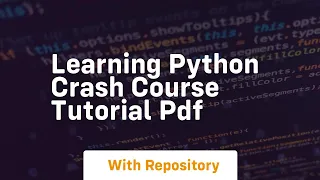 learning python crash course tutorial pdf