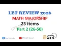 LET Reviewer 2026 Math Majorship Part 2