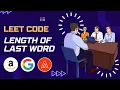 58 length of last word Leetcode java One Line Easy Solution in Tamil