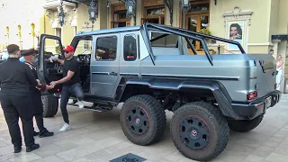 American Billionaire arriving in his MONSTER TRUCK at Casino de Monaco!!