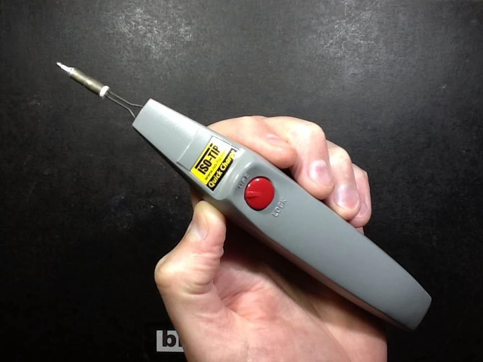Inside an Iso-tip rechargeable soldering iron. (And charger hack.)