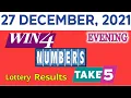 TAKE5 WIN4 NUMBERS EVENING Lottery drawing for December 27 2021