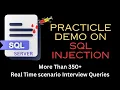 sql query injection username and password login form delete with an demo