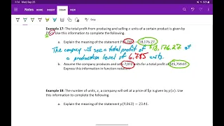 Interpreting Function Notation and Function Values