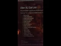 Uber XL car list